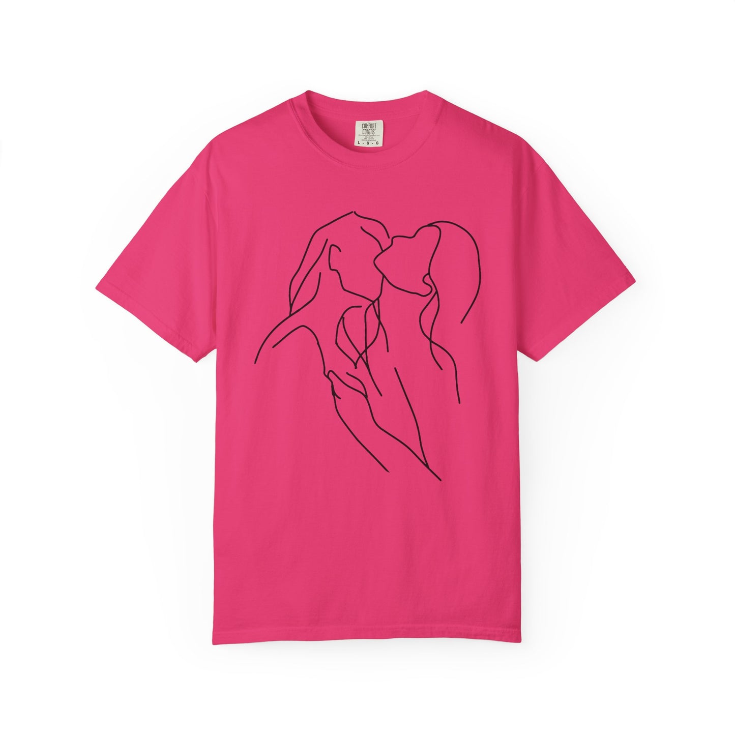 Lesbian Minimal Line art for Women Line Art Kiss shirt Kiss Women T-shirt for women
