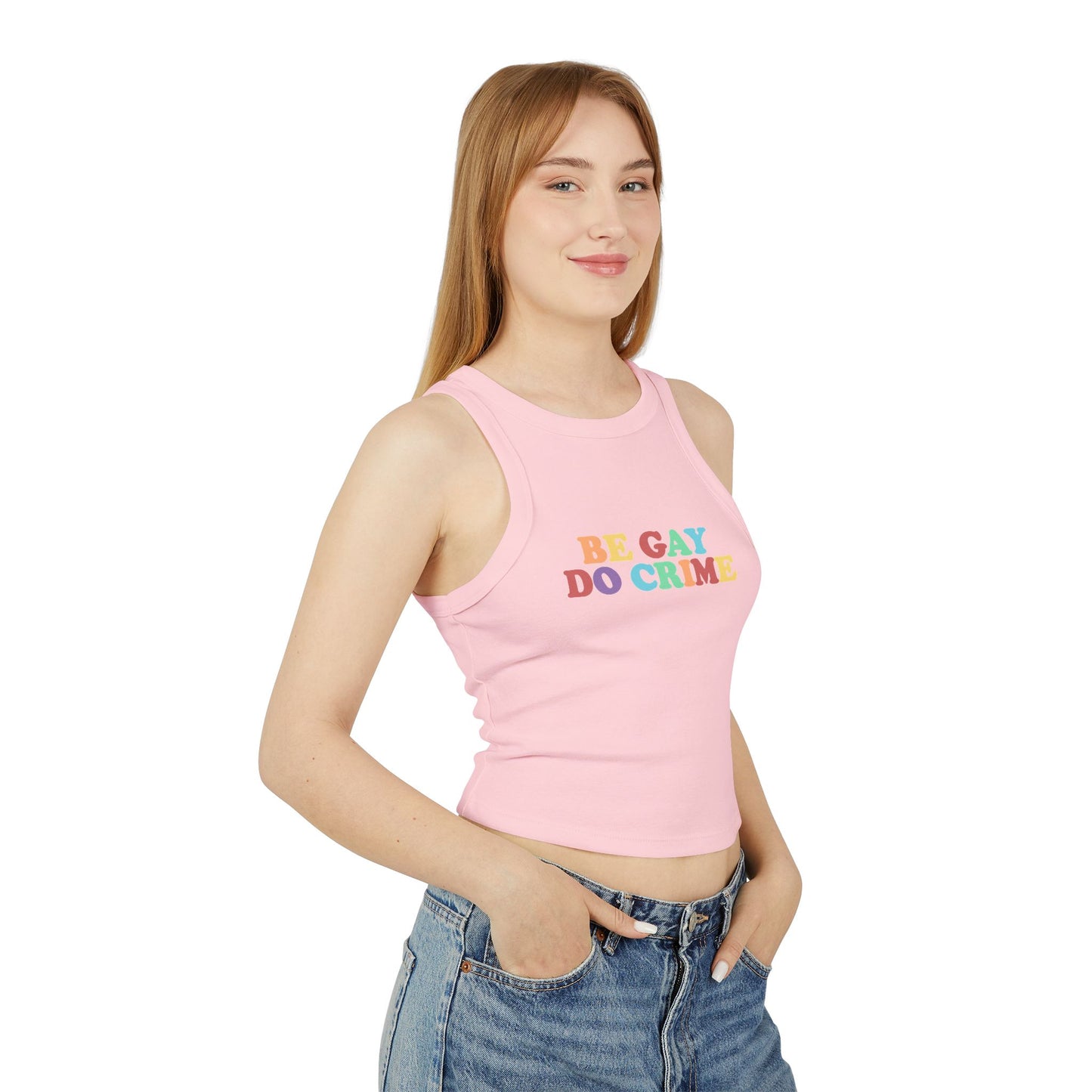 Be Gay Do Crime Racer Tank Top Y2k