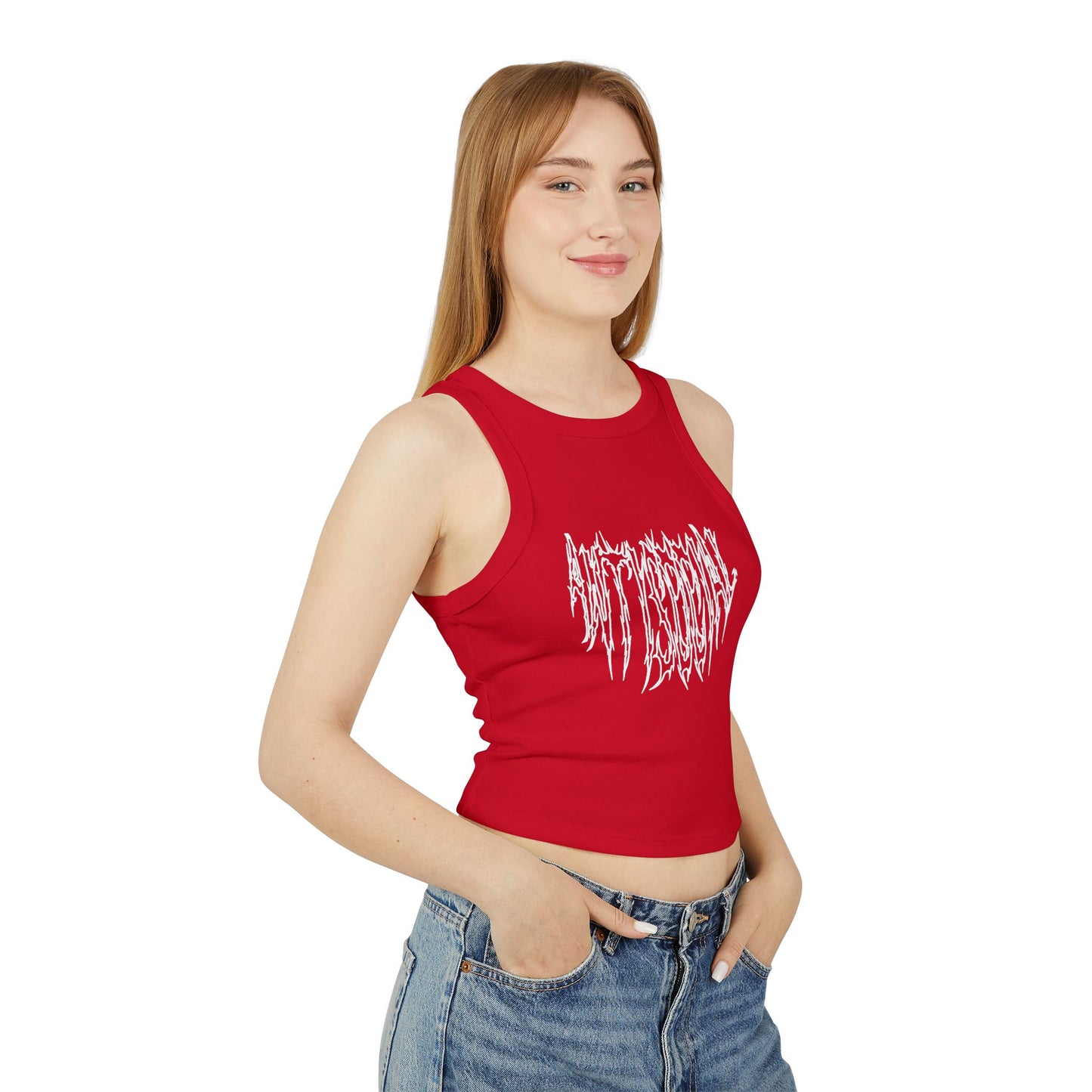 Anti Social Outline Classic Women's Racer Tank Top