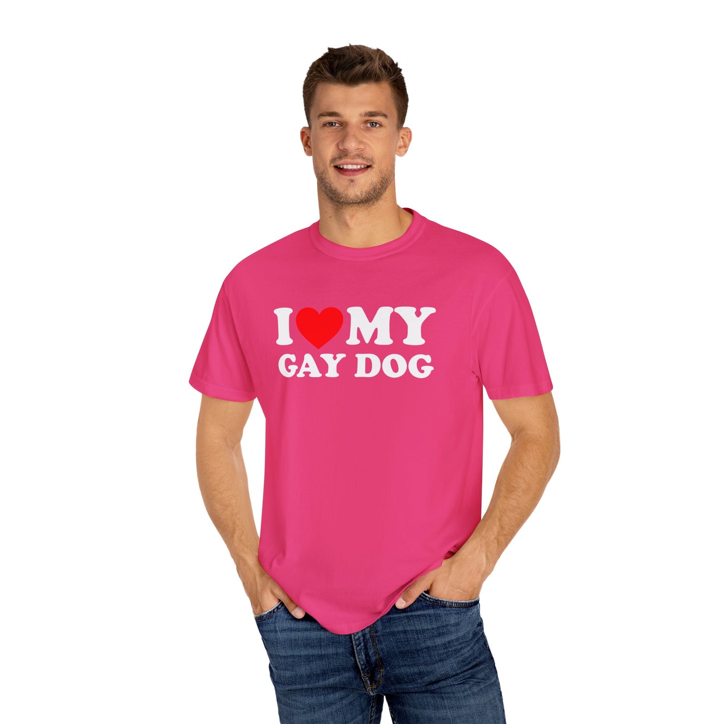 I Love My Gay Dog shirt Heart Funny T-shirt for men or women
