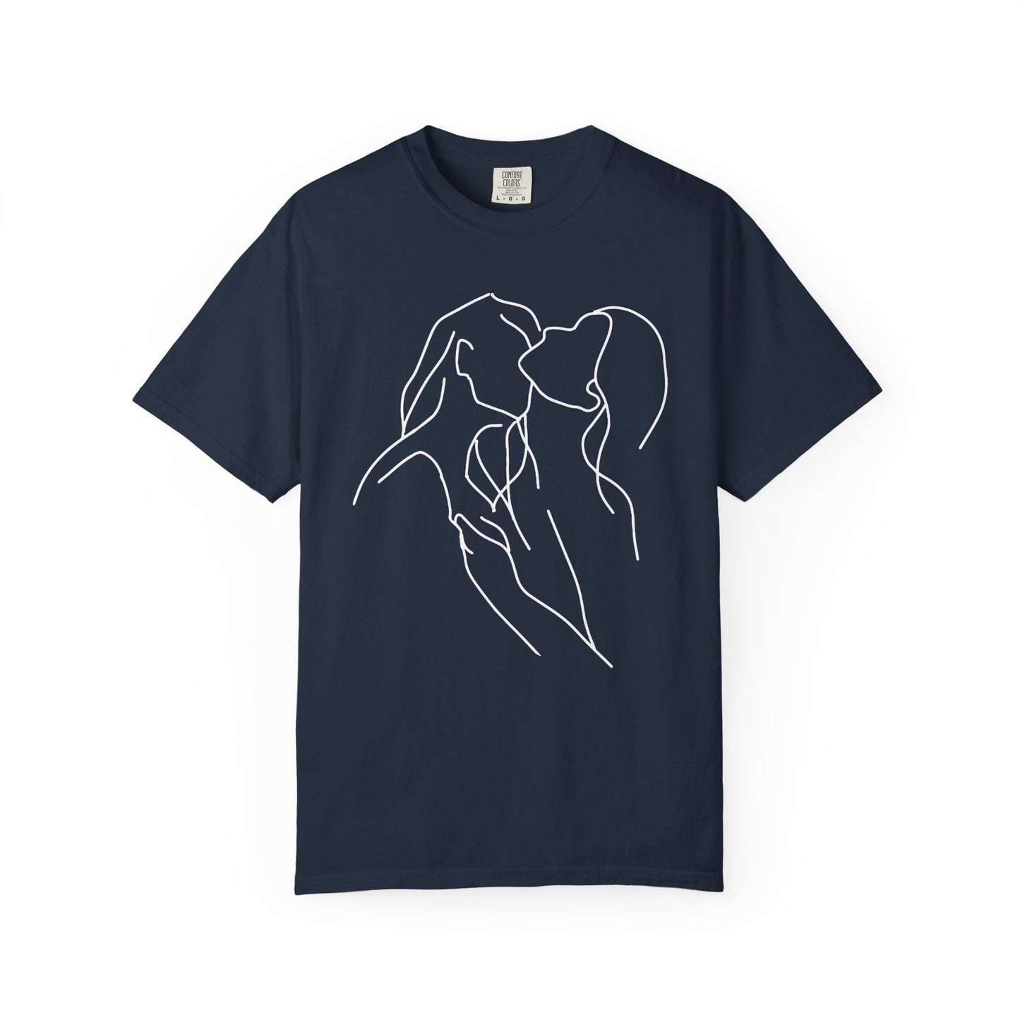 Lesbian Minimal Line art for Women Line Art Kiss shirt Kiss Women T-shirt for women