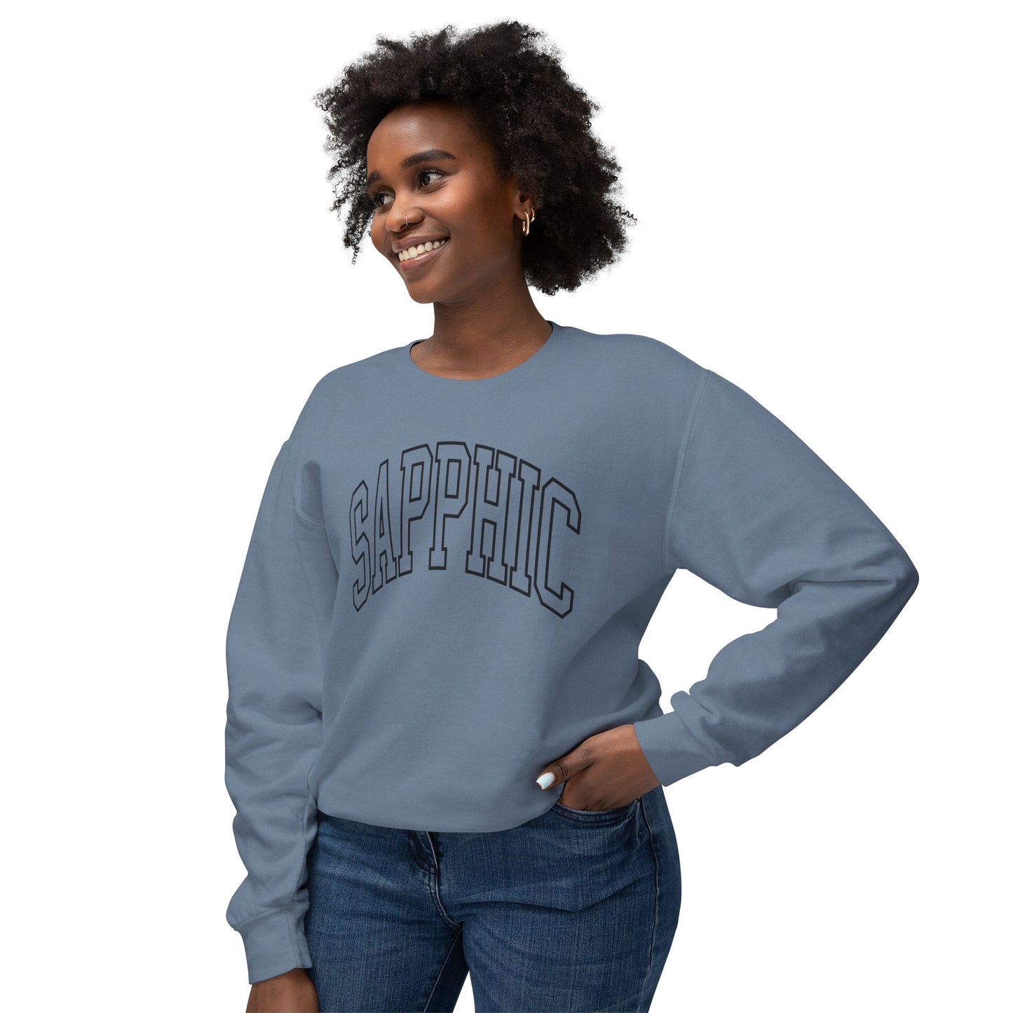 Sapphic Sweatshirt Comfy Unisex Lightweight Crewneck Sweater