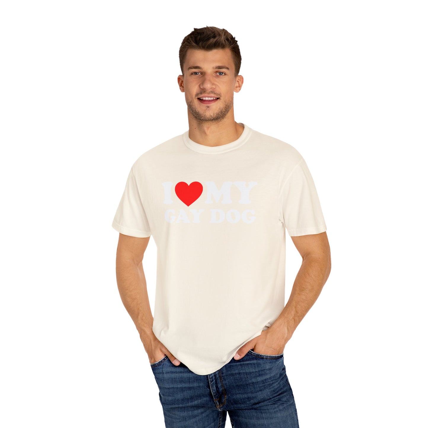 I Love My Gay Dog shirt Heart Funny T-shirt for men or women