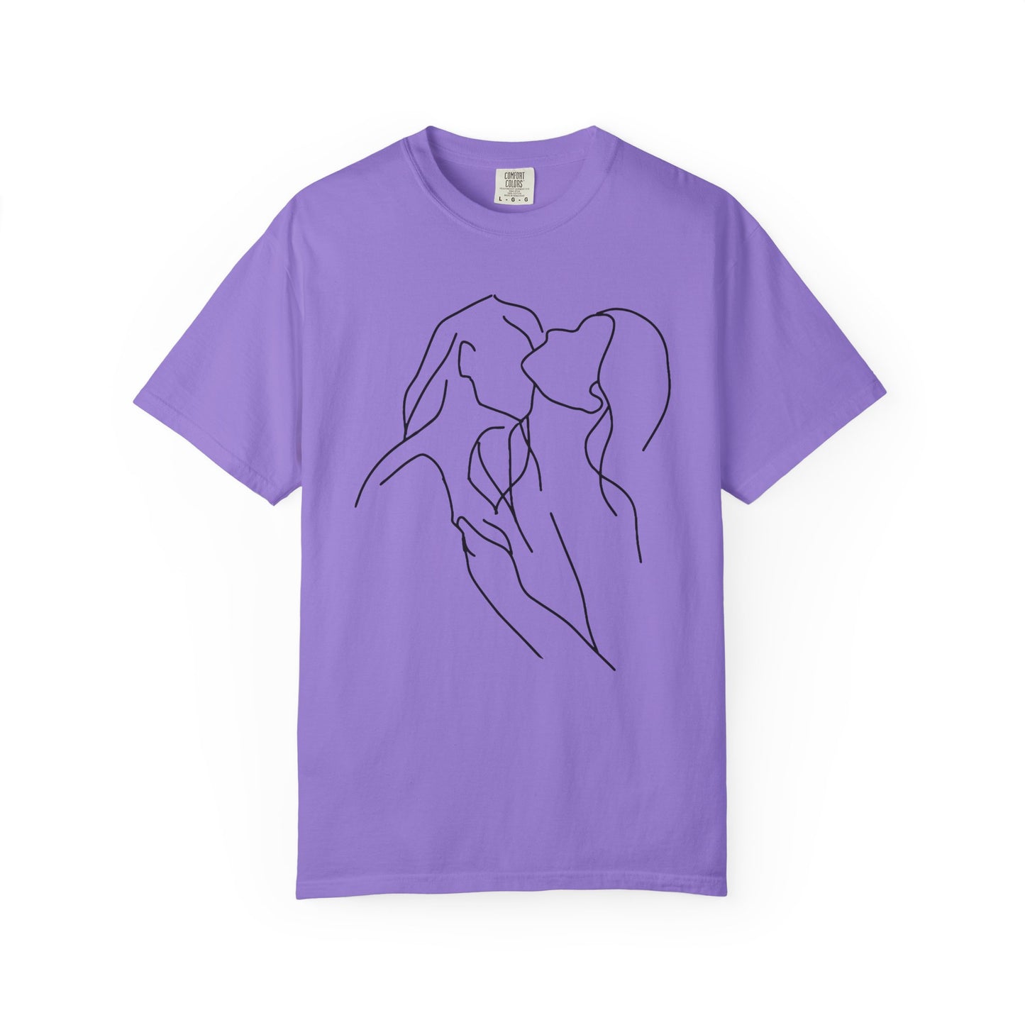 Lesbian Minimal Line art for Women Line Art Kiss shirt Kiss Women T-shirt for women
