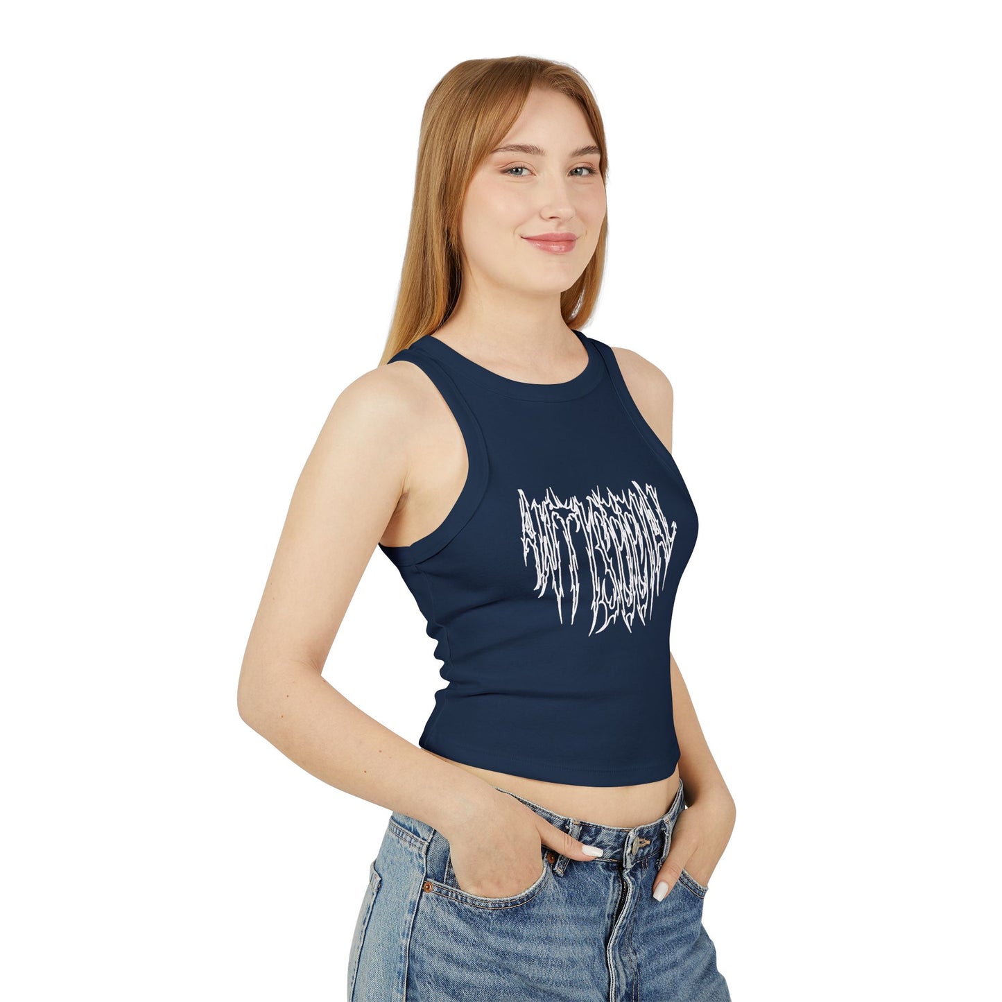 Anti Social Outline Classic Women's Racer Tank Top