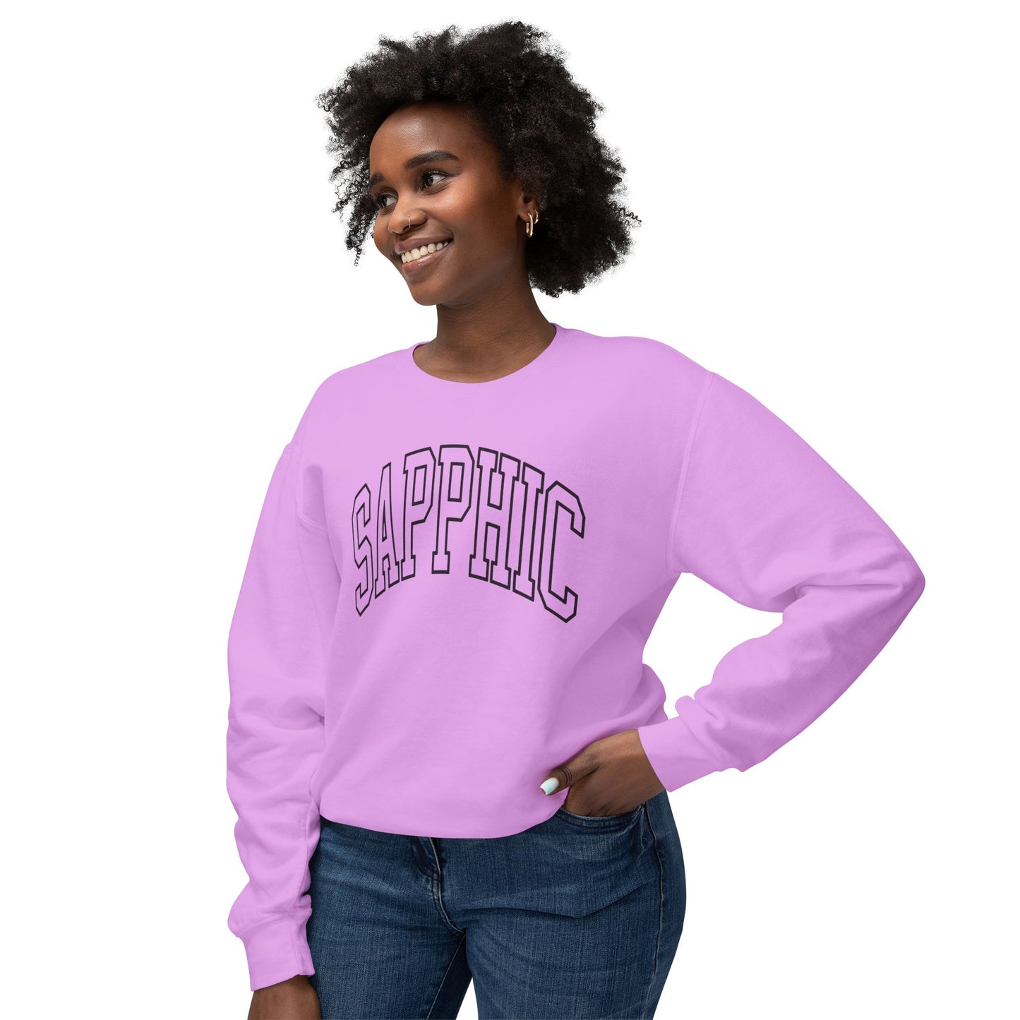 Sapphic Sweatshirt Comfy Unisex Lightweight Crewneck Sweater