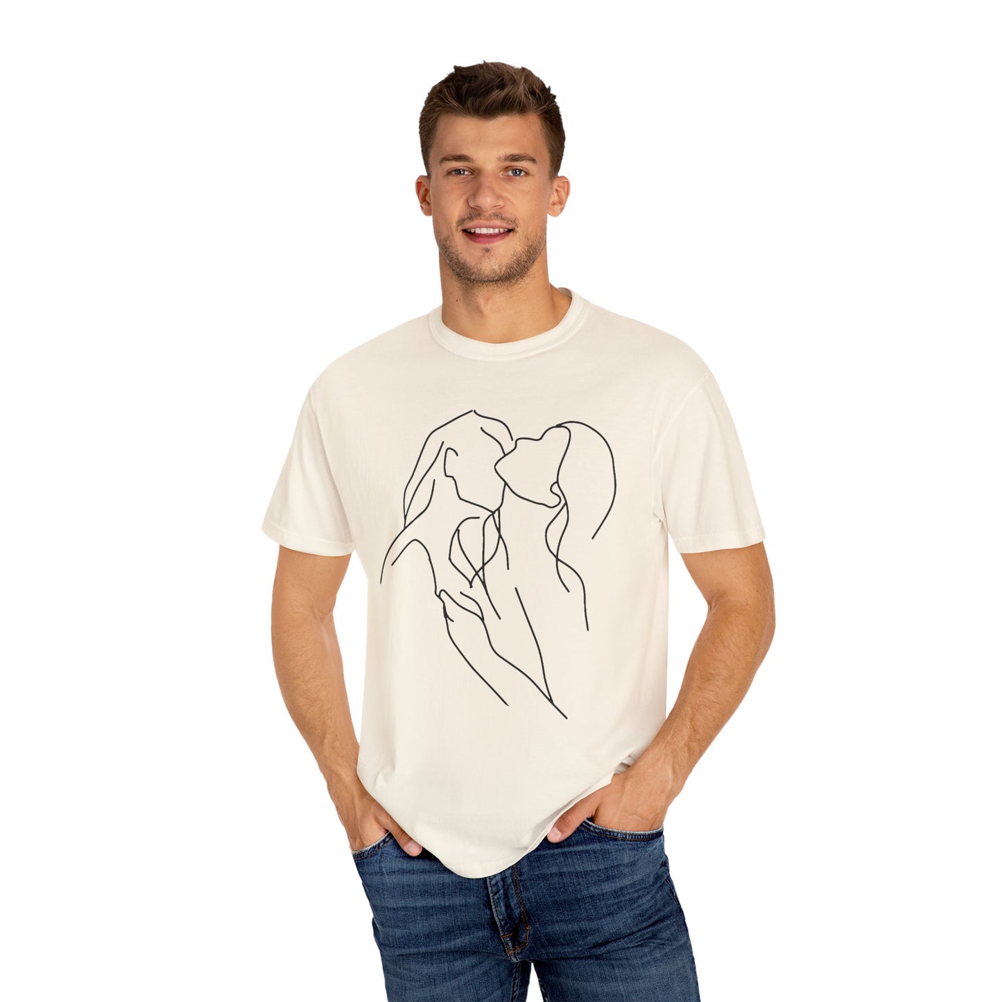 Lesbian Minimal Line art for Women Line Art Kiss shirt Kiss Women T-shirt for women