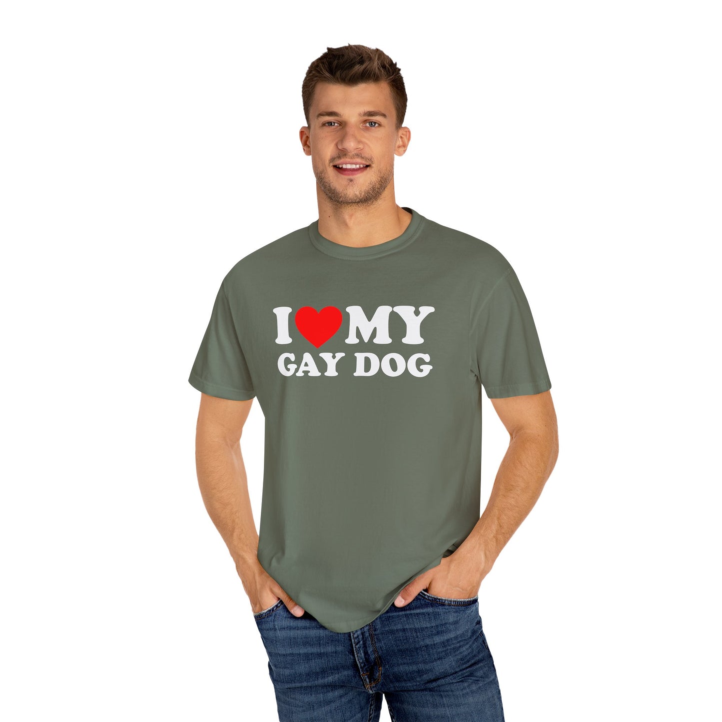 I Love My Gay Dog shirt Heart Funny T-shirt for men or women