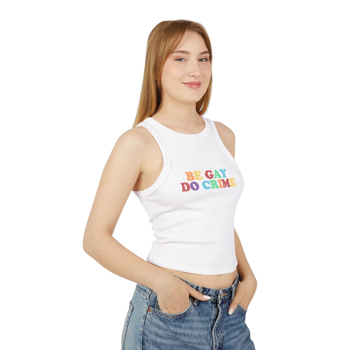 Be Gay Do Crime Racer Tank Top Y2k