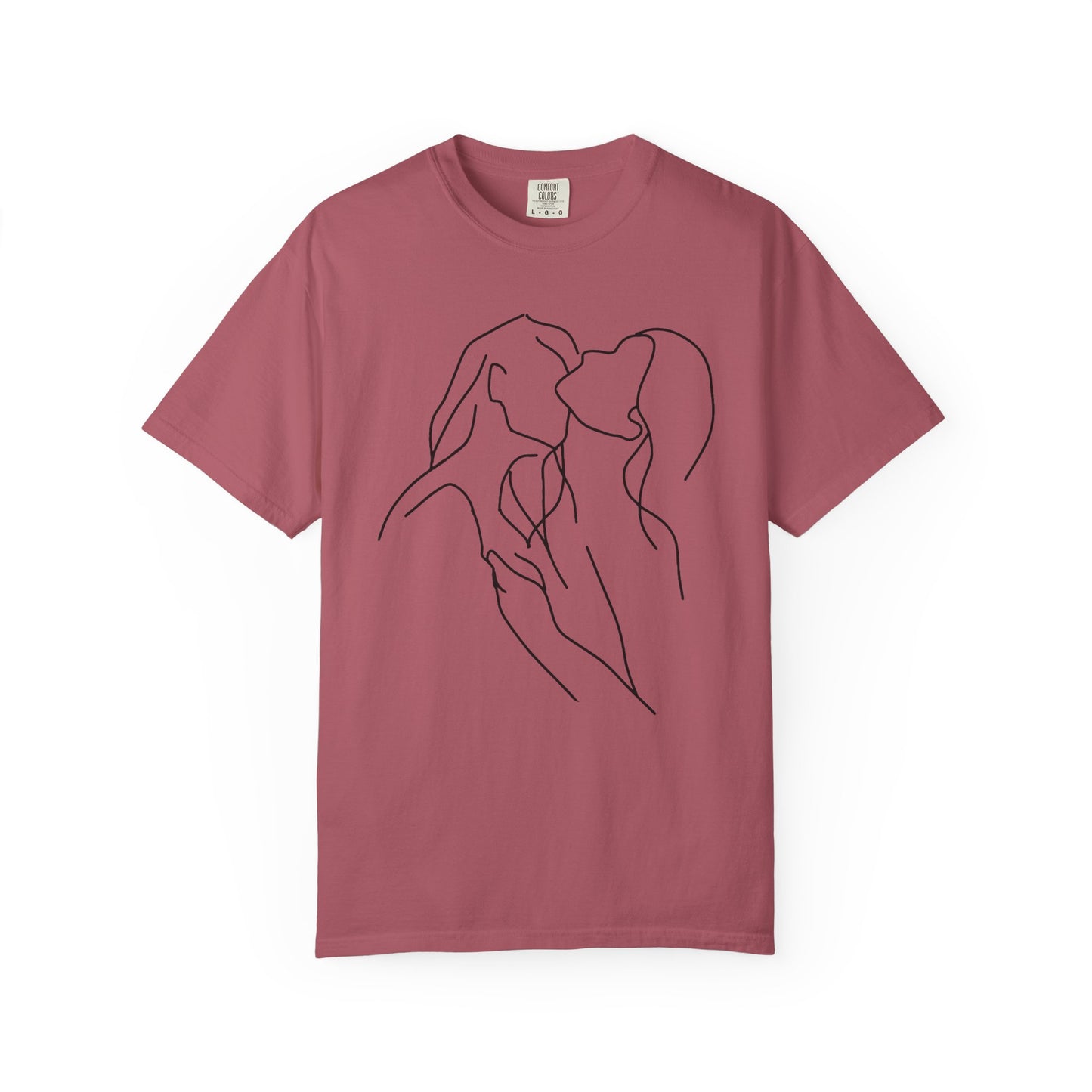 Lesbian Minimal Line art for Women Line Art Kiss shirt Kiss Women T-shirt for women