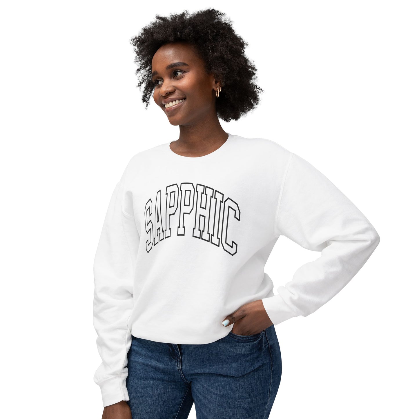 Sapphic Sweatshirt Comfy Unisex Lightweight Crewneck Sweater