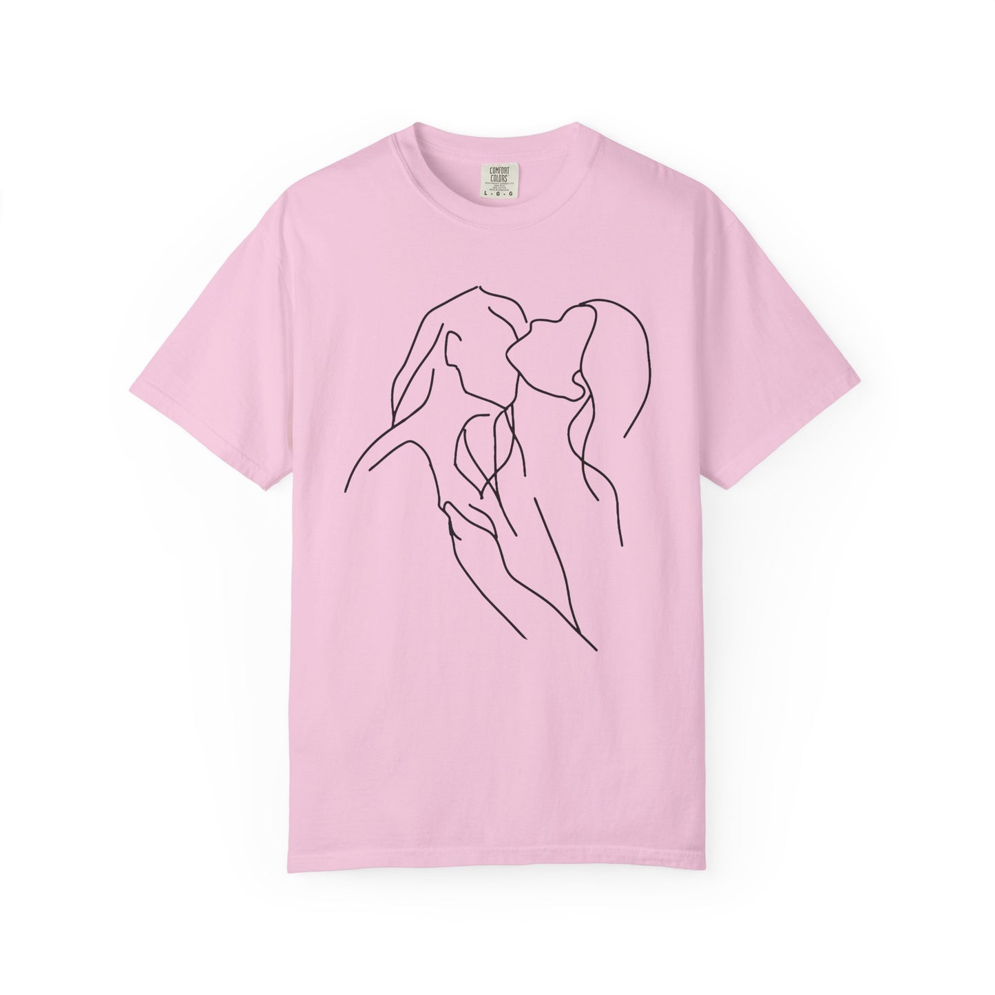 Lesbian Minimal Line art for Women Line Art Kiss shirt Kiss Women T-shirt for women