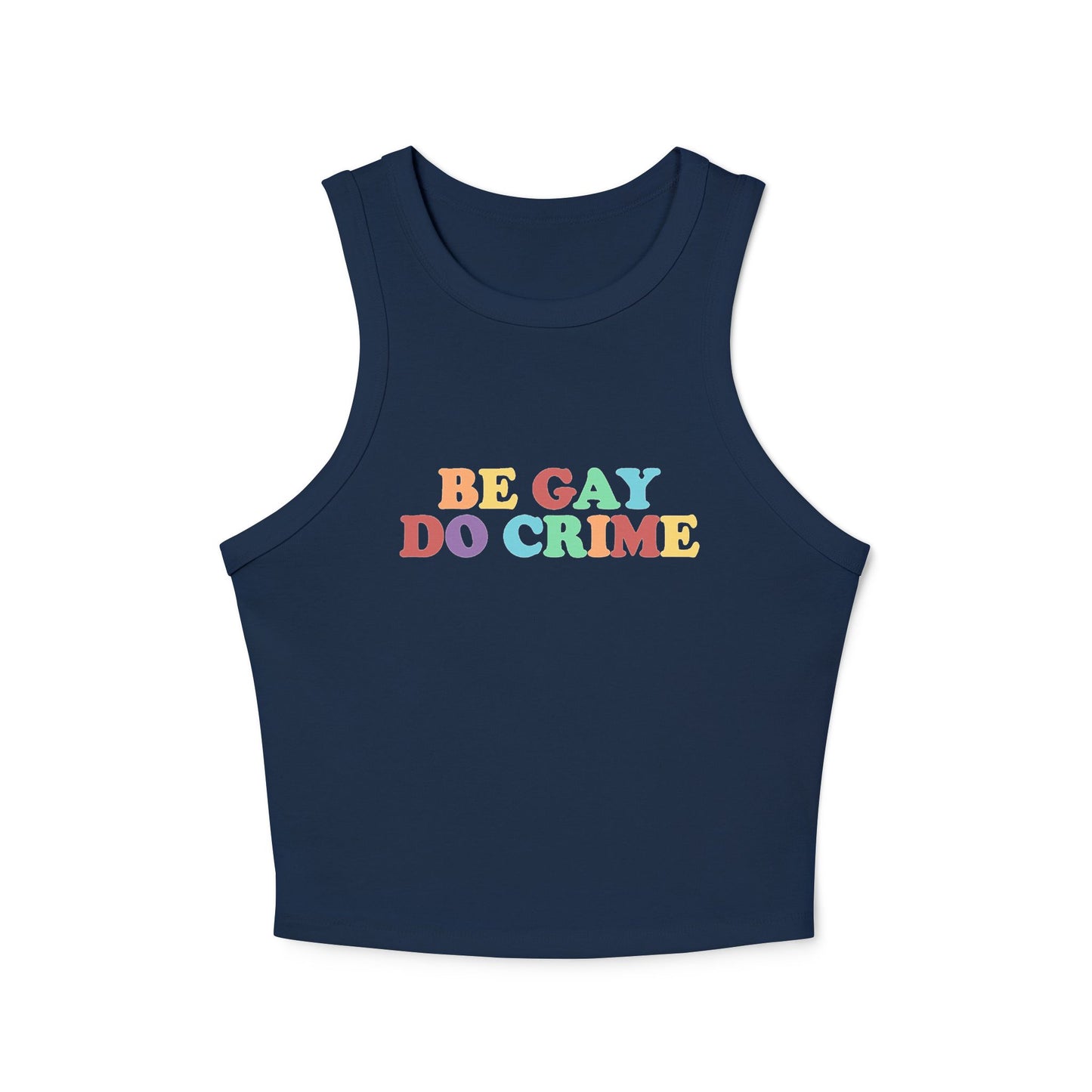 Be Gay Do Crime Racer Tank Top Y2k
