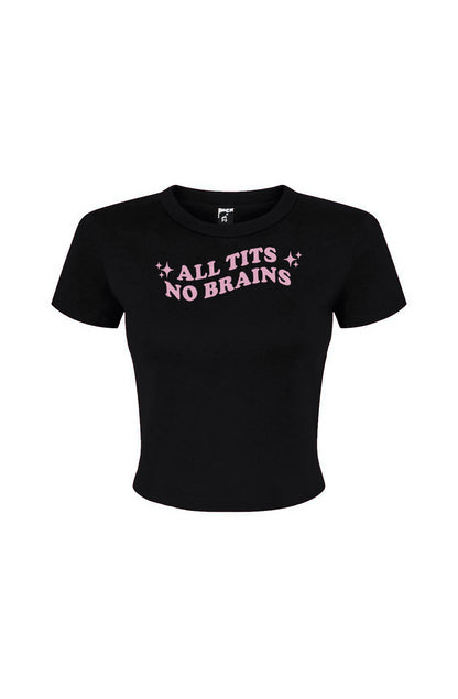 All Tits No Brains Women's Micro Rib Baby Tee