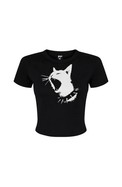 Punk Kitty Women's Micro Rib Baby Tee