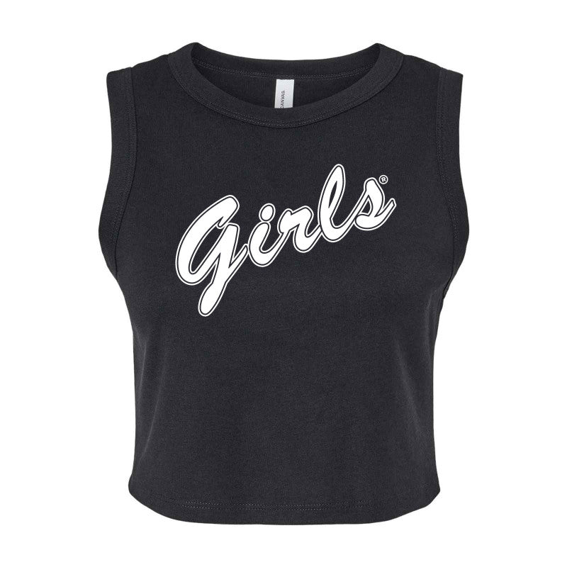 Girls Script Micro Rib Muscle Crop Tank