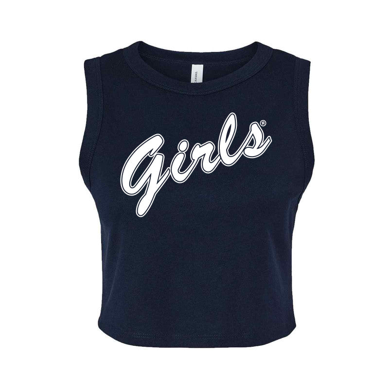 Girls Script Micro Rib Muscle Crop Tank
