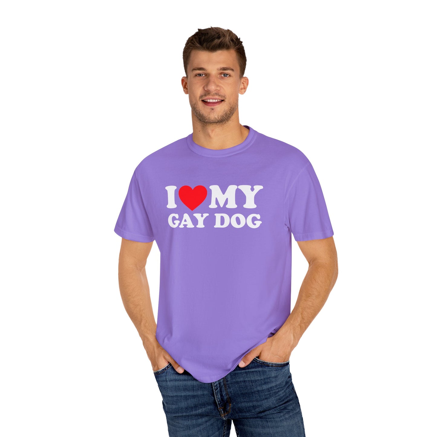 I Love My Gay Dog shirt Heart Funny T-shirt for men or women
