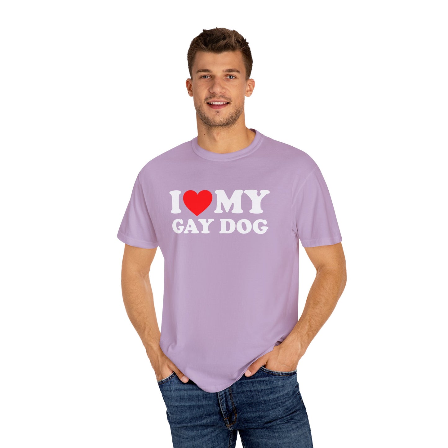 I Love My Gay Dog shirt Heart Funny T-shirt for men or women