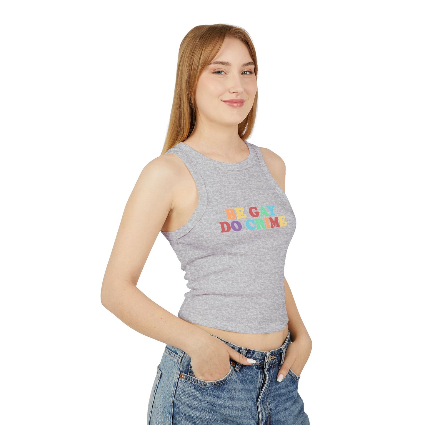 Be Gay Do Crime Racer Tank Top Y2k