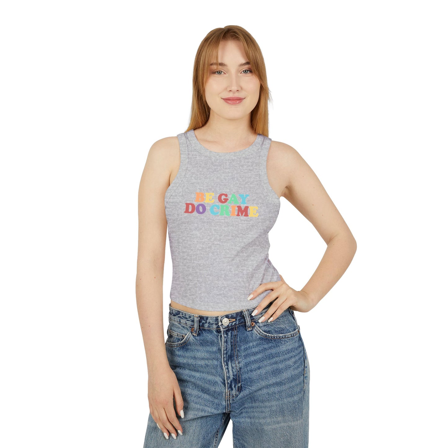 Be Gay Do Crime Racer Tank Top Y2k