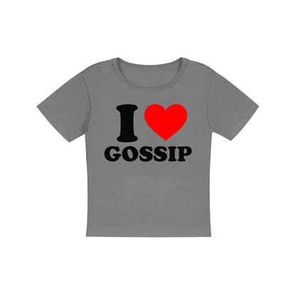 I Love Gossip Women's Micro Rib Baby Tee