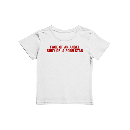 Face of an Angel Body Women's Micro Rib Baby Tee